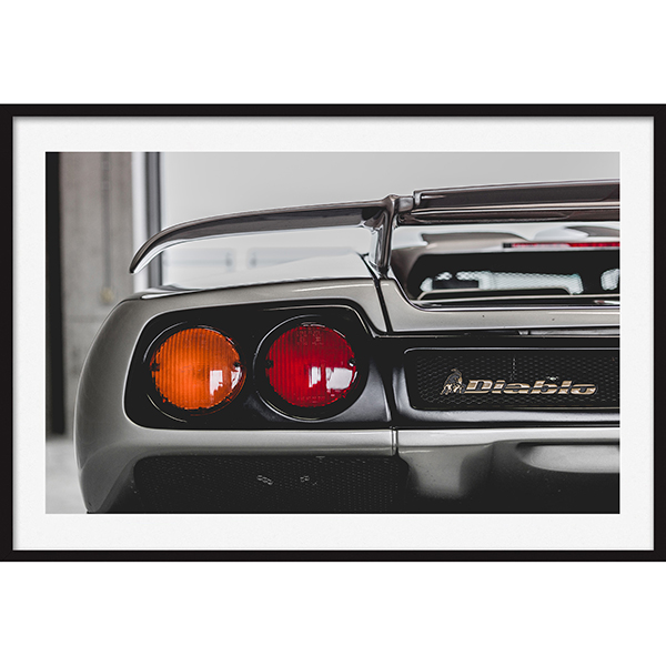 Poster Lamborghini Diablo SV Rear View - Davide Cironi
