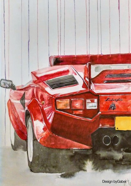 lamborghini countach (metà posteriore)